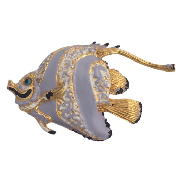 High End Vintage Happy Fish Brooch Pin - Picture 5 of 7